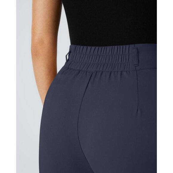 Halara High Waisted Shirred Straight Leg Work Pants Sz XL Womens Navy Blue Pocke - Picture 13 of 13